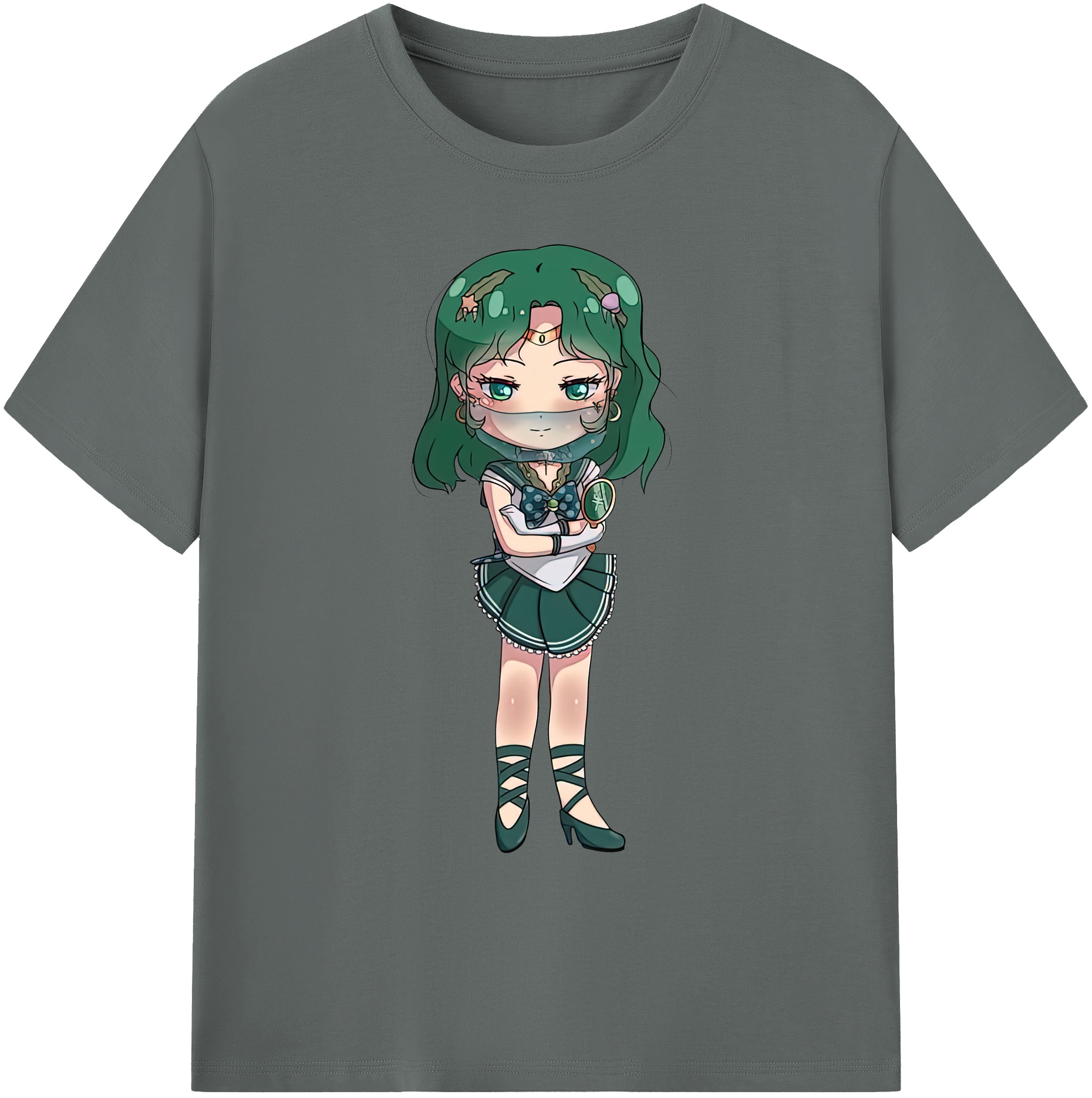 （画像用） 美少女戦士セーラームーン 海王 みちる（かいおう みちる） Sailor Moon Kaiou Michiru 綿100％ メンズ半袖Tシャツ｜肌触りやわらか＆通気性